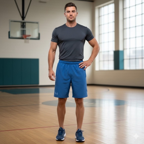 Under Armour Other - Under Armour Mens Size Medium HeatGear Athletic Shorts Blue Loose Fit Pockets